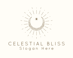 Celestial Cosmic Moon Astrology  logo design