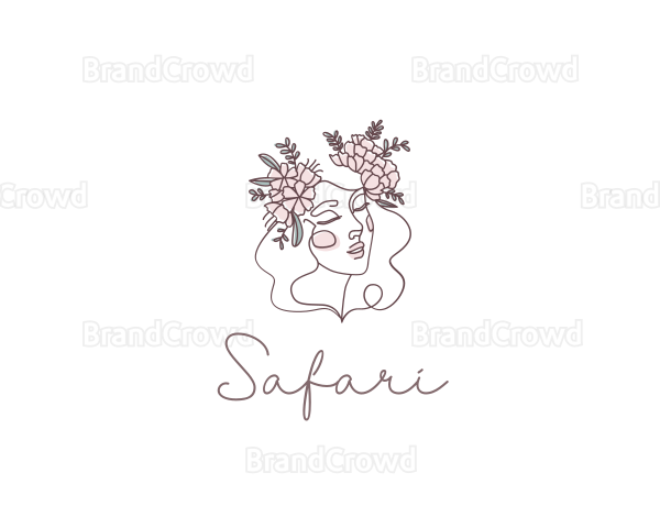 Woman Floral Beauty Logo