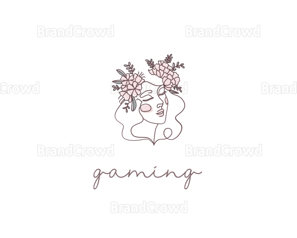 Woman Floral Beauty Logo