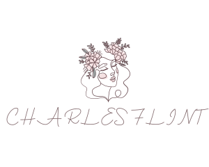 Woman Floral Beauty logo design