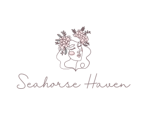Woman Floral Beauty logo design