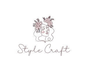 Hairstyling - Woman Floral Beauty logo design