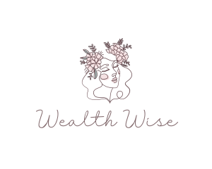 Artist - Woman Floral Beauty logo design