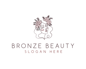 Woman Floral Beauty logo design