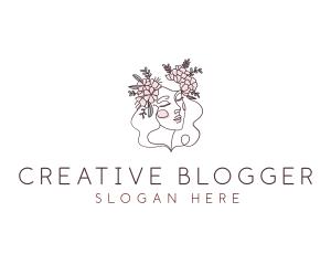 Blogger - Woman Floral Beauty logo design