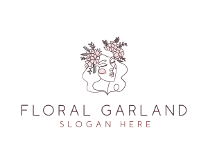 Woman Floral Beauty logo design