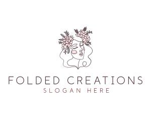 Woman Floral Beauty logo design