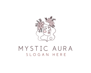 Woman Floral Beauty logo design