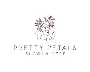 Woman Floral Beauty logo design