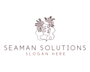 Woman Floral Beauty logo design