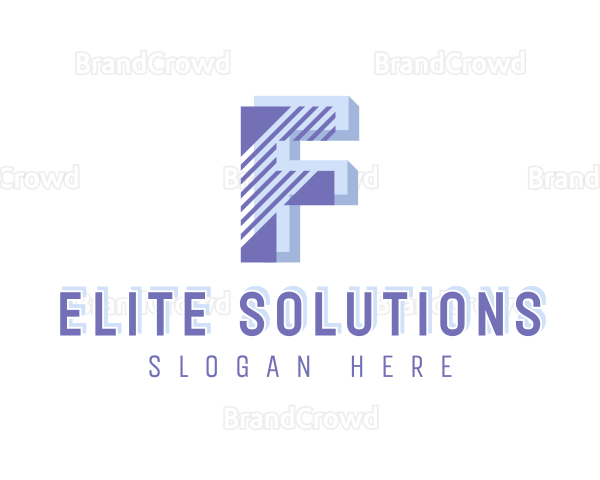 Business Stripe Letter F Logo