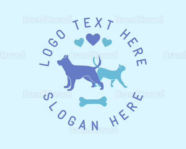 Dog Cat Pet Love Logo