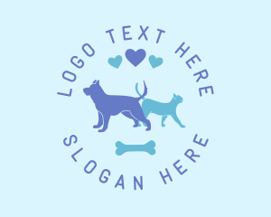 Dog Cat Pet Love logo design