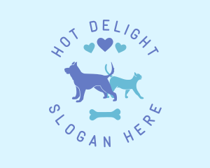 Dog Cat Pet Love logo design