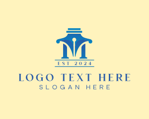 Teaching - Pen Letter M logo design