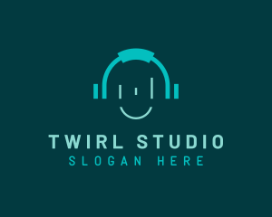 Musical Studio Headphones logo design