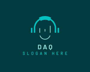 Dj - Musical Studio Headphones logo design