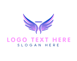 Seraph - Angel Wings Halo logo design