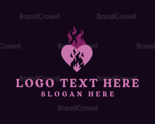 Flame Heart Love Logo