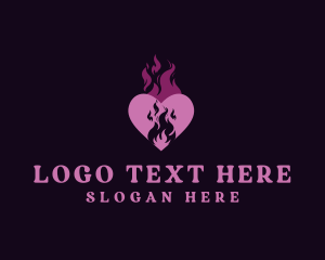 Sexy - Flame Heart Love logo design