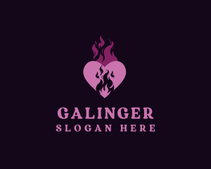 Flame Heart Love Logo