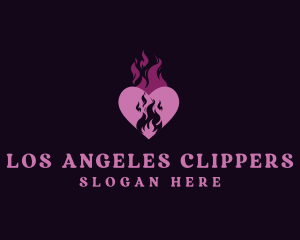 Flame Heart Love Logo