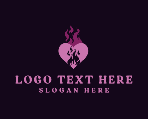 Flame Heart Love Logo