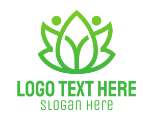Green Flame - Green Leaf People logo design
