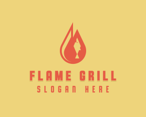 Grill - Flame Fish Grill logo design