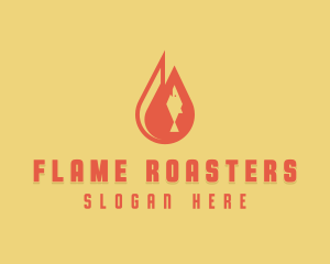 Roasting - Flame Fish Grill logo design