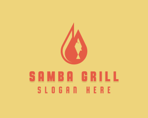 Flame Fish Grill logo design