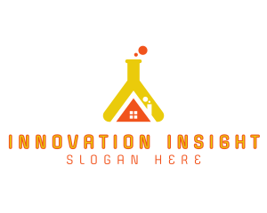 Research - Research House Flask logo design
