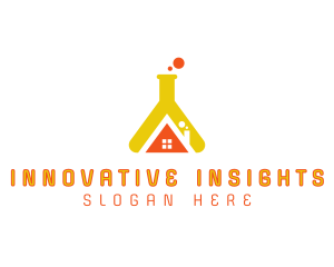 Research - Research House Flask logo design