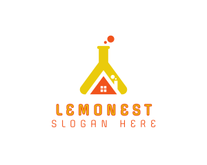 Land - Research House Flask logo design