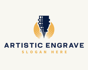 Engrave - Laser Cutting Machine logo design