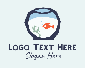 Sea Animal - Goldfish Bowl Aquarium logo design