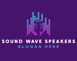 Digital Microphone Wave logo design