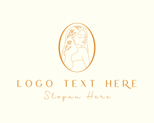 Gold - Flower Salon Woman logo design
