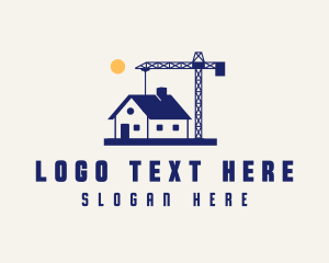 Laborer - Builder Crane Construction logo design