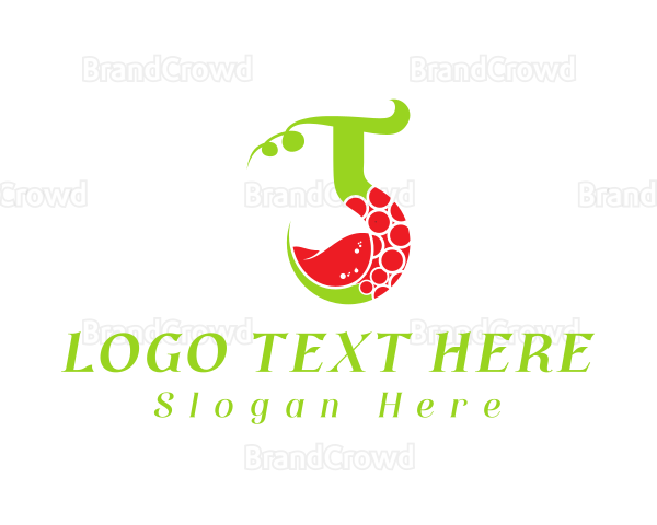 Vine Wine Letter J Logo