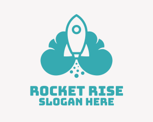Launchpad - Blue Rocket Launch Cloud logo design
