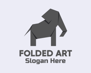 Origami - Gray Elephant Origami logo design