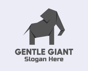 Elephant - Gray Elephant Origami logo design