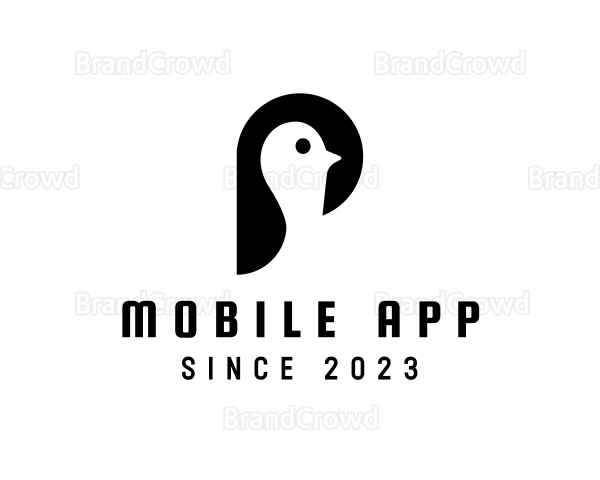 Minimalist Penguin Bird Logo