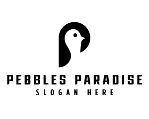 Minimalist Penguin Bird logo design