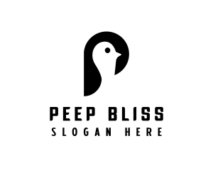 Minimalist Penguin Bird logo design