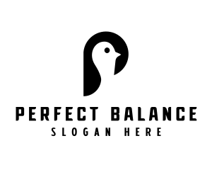 Minimalist Penguin Bird logo design