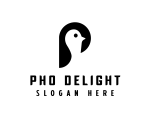 Minimalist Penguin Bird logo design