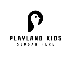 Minimalist Penguin Bird logo design