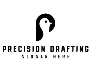 Minimalist Penguin Bird logo design